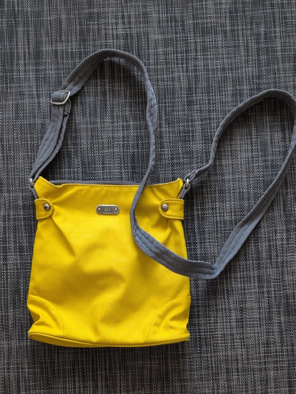 REI Yellow Crossbody Shoulder Bag with Gray Strap